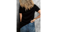 Kadın Kısa Kol Yazlık Tişört Bisiklet Yaka Dudak Baskılı T-Shirt - Siyah Kadın Kısa Kol Yazlık Tişört Bisiklet Yaka Dudak Baskılı T-Shirt - Siyah