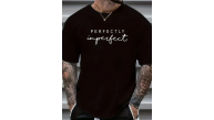 Erkek PERFECTLY Baskılı Tişört Bisiklet yaka yazlık Kısa Kol t-shirt - Siyah Erkek PERFECTLY Baskılı Tişört Bisiklet yaka yazlık Kısa Kol t-shirt - Siyah