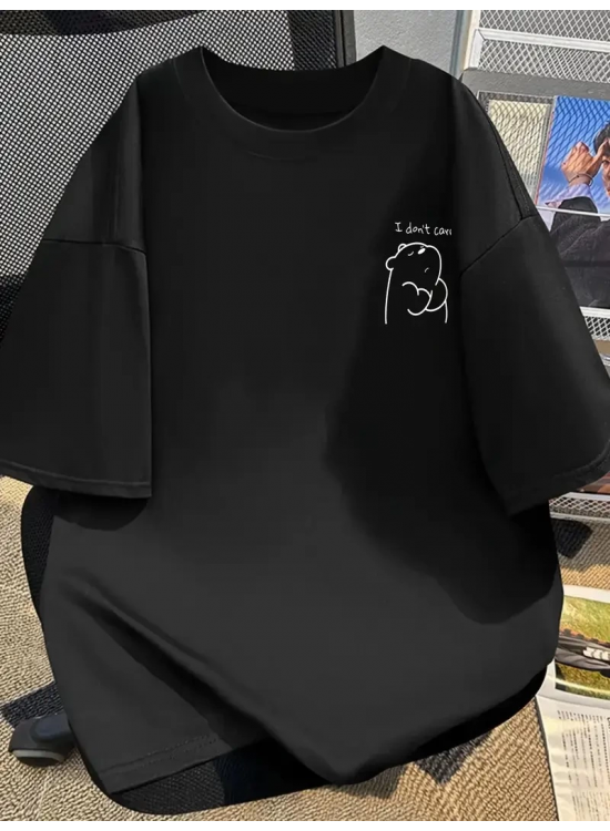 Kadın Tişört Bisiklet yaka kısa kol Eğlenceli Karikatür T-shirt - Siyah Kadın Tişört Bisiklet yaka kısa kol Eğlenceli Karikatür T-shirt - Siyah
