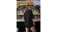 Kadın Tişört Shut up Baskılı Bisiklet Yaka Kısa Kol T-shirt - Siyah Kadın Tişört Shut up Baskılı Bisiklet Yaka Kısa Kol T-shirt - Siyah