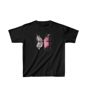 Çocuk Kız Baskılı T-Shirt - Siyah
