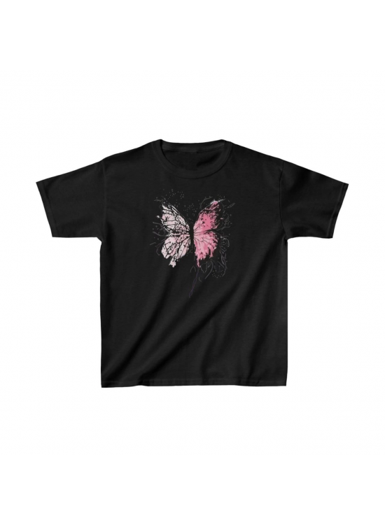 Çocuk Kız Baskılı T-Shirt - Siyah Çocuk Kız Baskılı T-Shirt - Siyah