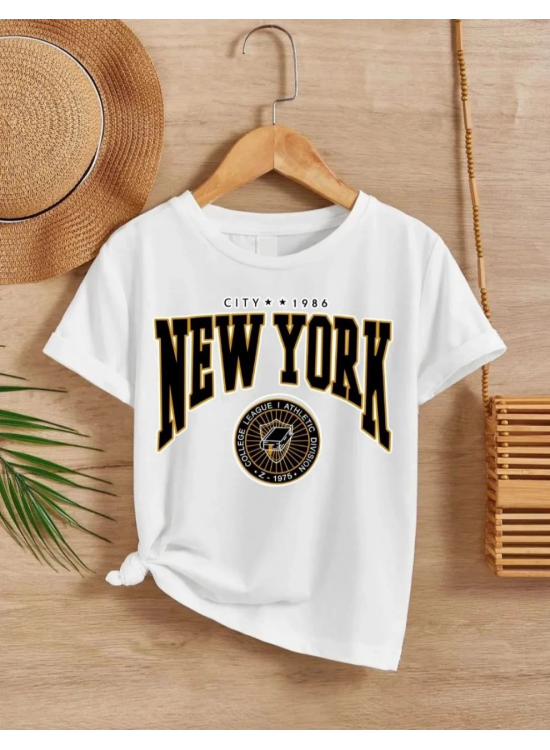 Çocuk Unisex Baskılı T-Shirt - Beyaz Çocuk Unisex Baskılı T-Shirt - Beyaz