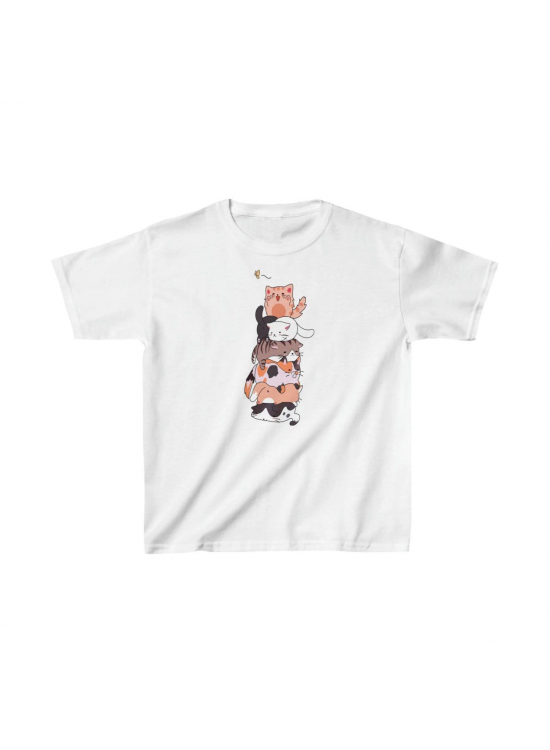 Çocuk Unisex Baskılı T-Shirt - Beyaz Çocuk Unisex Baskılı T-Shirt - Beyaz