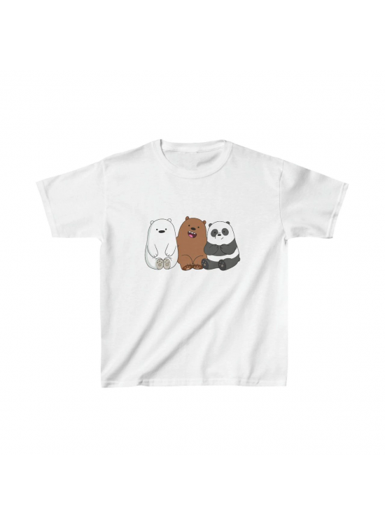 Çocuk Unisex Baskılı T-Shirt - Beyaz Çocuk Unisex Baskılı T-Shirt - Beyaz
