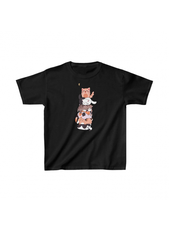 Çocuk Unisex Baskılı T-Shirt - Siyah Çocuk Unisex Baskılı T-Shirt - Siyah