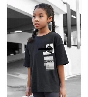 Çocuk Unisex Baskılı T-Shirt - Siyah