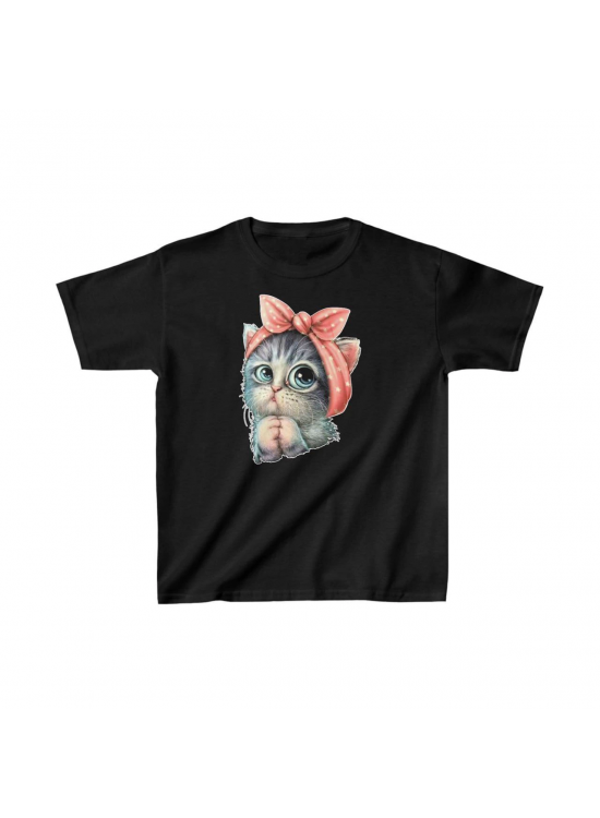 Çocuk Unisex Baskılı T-Shirt - Siyah Çocuk Unisex Baskılı T-Shirt - Siyah