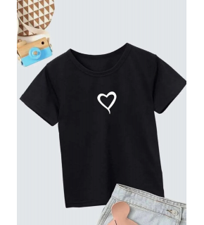 Çocuk Unisex Baskılı T-Shirt - Siyah