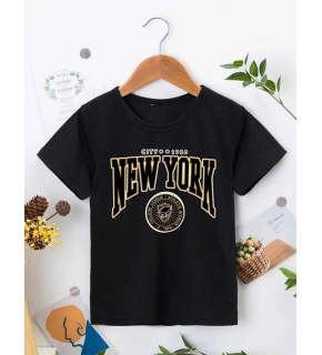 Çocuk Unisex Baskılı T-Shirt - Siyah