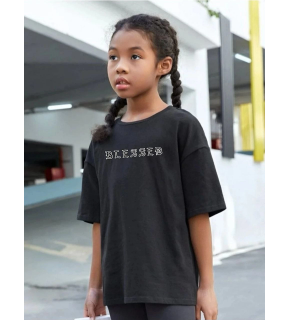 Çocuk Unisex Baskılı T-Shirt - Siyah