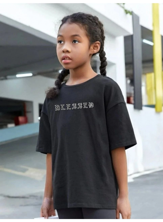 Çocuk Unisex Baskılı T-Shirt - Siyah Çocuk Unisex Baskılı T-Shirt - Siyah
