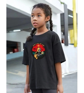 Çocuk Unisex Baskılı T-Shirt - Siyah