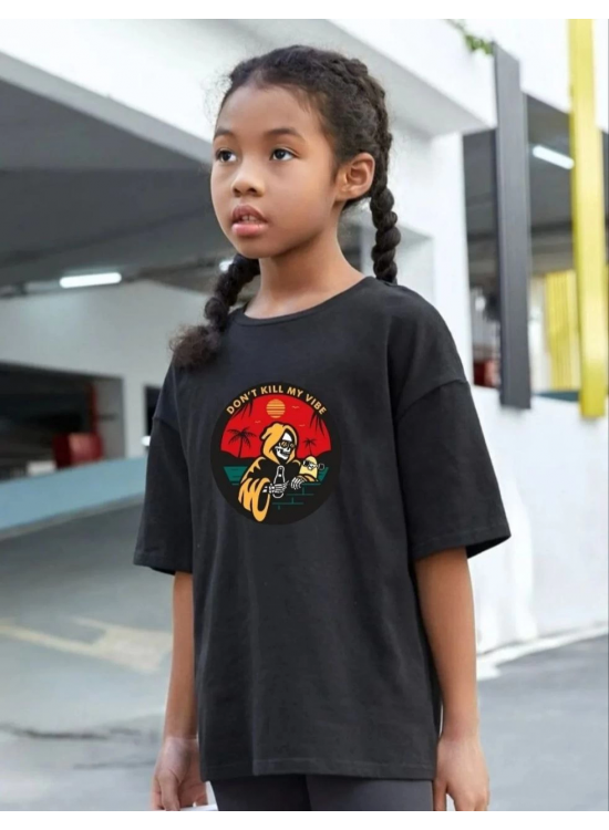 Çocuk Unisex Baskılı T-Shirt - Siyah Çocuk Unisex Baskılı T-Shirt - Siyah