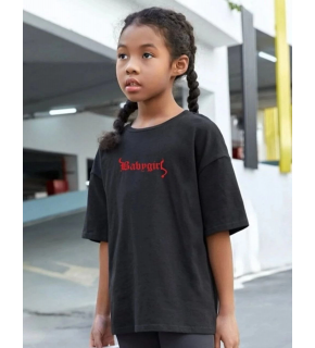 Çocuk Unisex Baskılı T-Shirt - Siyah