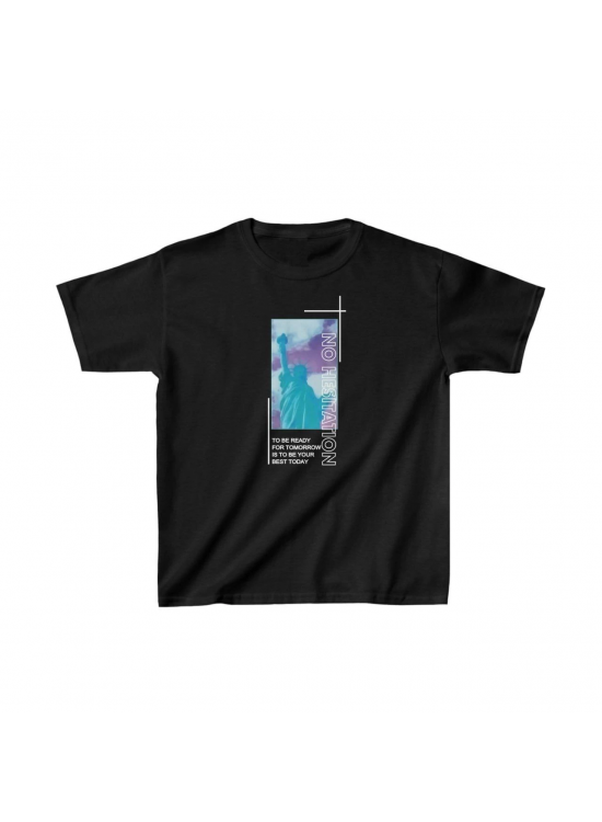 Çocuk Unisex Baskılı T-Shirt - Siyah Çocuk Unisex Baskılı T-Shirt - Siyah