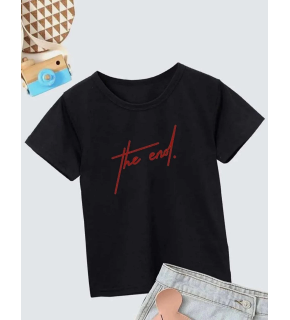 Çocuk Unisex Baskılı T-Shirt - Siyah