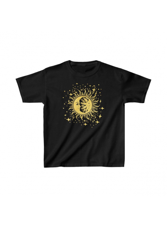 Çocuk Unisex Baskılı T-Shirt - Siyah Çocuk Unisex Baskılı T-Shirt - Siyah