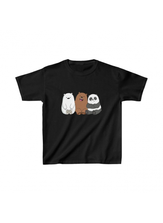 Çocuk Unisex Baskılı T-Shirt - Siyah Çocuk Unisex Baskılı T-Shirt - Siyah