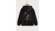 Çocuk Unisex Kapüşonlu Ön ve Arka Blessed Baskılı Sweatshirt - Siyah Çocuk Unisex Kapüşonlu Ön ve Arka Blessed Baskılı Sweatshirt - Siyah