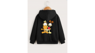 Çocuk Unisex Kapüşonlu Ön ve Arka Garfield Baskılı Sweatshirt - Siyah Çocuk Unisex Kapüşonlu Ön ve Arka Garfield Baskılı Sweatshirt - Siyah