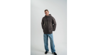 Erkek Nakışlı Kapüşonlu Oversize 3 İplik Pamuklu SweatShirt Hoodie - Füme Erkek Nakışlı Kapüşonlu Oversize 3 İplik Pamuklu SweatShirt Hoodie - Füme