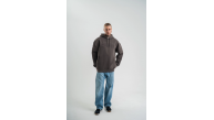 Erkek Nakışlı Kapüşonlu Oversize 3 İplik Pamuklu SweatShirt Hoodie - Füme Erkek Nakışlı Kapüşonlu Oversize 3 İplik Pamuklu SweatShirt Hoodie - Füme