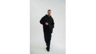 Erkek 3 İplik Pamuklu Oversize Kapüşonlu Nakışlı Hoodie SweatShirt - Siyah Erkek 3 İplik Pamuklu Oversize Kapüşonlu Nakışlı Hoodie SweatShirt - Siyah