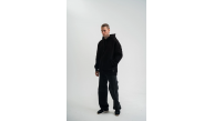 Erkek 3 İplik Pamuklu Oversize Kapüşonlu Nakışlı Hoodie SweatShirt - Siyah Erkek 3 İplik Pamuklu Oversize Kapüşonlu Nakışlı Hoodie SweatShirt - Siyah