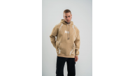 Erkek Baskılı Kapüşonlu Oversize 3 İplik Pamuklu SweatShirt Hoodie - Bej Erkek Baskılı Kapüşonlu Oversize 3 İplik Pamuklu SweatShirt Hoodie - Bej