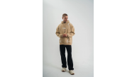 Erkek Baskılı Kapüşonlu Oversize 3 İplik Pamuklu SweatShirt Hoodie - Bej Erkek Baskılı Kapüşonlu Oversize 3 İplik Pamuklu SweatShirt Hoodie - Bej