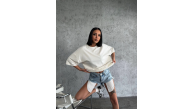 Kadın Düz T-Shirt Kısa Kol Bisiklet Yaka Oversize Rahat Kalıp Günlük Tişört - Beyaz Kadın Düz T-Shirt Kısa Kol Bisiklet Yaka Oversize Rahat Kalıp Günlük Tişört - Beyaz