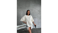 Kadın Düz T-Shirt Kısa Kol Bisiklet Yaka Oversize Rahat Kalıp Günlük Tişört - Beyaz Kadın Düz T-Shirt Kısa Kol Bisiklet Yaka Oversize Rahat Kalıp Günlük Tişört - Beyaz