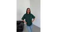 Kadın Düz T-Shirt Kısa Kol Bisiklet Yaka Oversize Rahat Kalıp Günlük Tişört - Haki Kadın Düz T-Shirt Kısa Kol Bisiklet Yaka Oversize Rahat Kalıp Günlük Tişört - Haki
