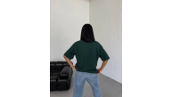 Kadın Düz T-Shirt Kısa Kol Bisiklet Yaka Oversize Rahat Kalıp Günlük Tişört - Haki Kadın Düz T-Shirt Kısa Kol Bisiklet Yaka Oversize Rahat Kalıp Günlük Tişört - Haki