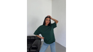 Kadın Düz T-Shirt Kısa Kol Bisiklet Yaka Oversize Rahat Kalıp Günlük Tişört - Haki Kadın Düz T-Shirt Kısa Kol Bisiklet Yaka Oversize Rahat Kalıp Günlük Tişört - Haki