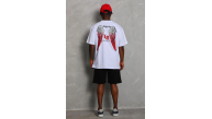 Erkek Kısa Kol Tişört Bisiklet Yaka KANAT Baskılı Oversize T-Shirt - Beyaz Erkek Kısa Kol Tişört Bisiklet Yaka KANAT Baskılı Oversize T-Shirt - Beyaz