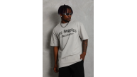 Erkek Baskılı Tişört Kısa Kol Bisiklet Yaka Oversize T-Shirt - Gri Erkek Baskılı Tişört Kısa Kol Bisiklet Yaka Oversize T-Shirt - Gri