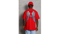 Erkek Baskılı Tişört Kısa Kol Bisiklet Yaka Oversize T-Shirt - Kırmızı Erkek Baskılı Tişört Kısa Kol Bisiklet Yaka Oversize T-Shirt - Kırmızı