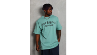 Erkek Kısa Kol Tişört Bisiklet Yaka KANAT Baskılı Oversize T-Shirt - Mint Yeşili