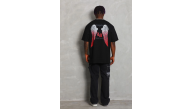 Erkek Baskılı Tişört Kısa Kol Bisiklet Yaka Oversize T-Shirt - Siyah