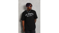 Erkek Baskılı Tişört Kısa Kol Bisiklet Yaka Oversize T-Shirt - Siyah