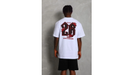 Erkek Baskılı Tişört Kısa Kol Bisiklet Yaka Oversize T-Shirt - Beyaz