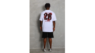 Erkek Baskılı Tişört Kısa Kol Bisiklet Yaka Oversize T-Shirt - Beyaz