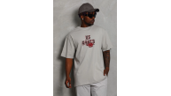 Erkek Kısa Kol Yazlık Tişört Bisiklet Yaka Baskılı Oversize T-Shirt - Gri Erkek Kısa Kol Yazlık Tişört Bisiklet Yaka Baskılı Oversize T-Shirt - Gri