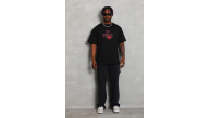 Erkek Baskılı Tişört Kısa Kol Bisiklet Yaka Oversize T-Shirt - Siyah Erkek Baskılı Tişört Kısa Kol Bisiklet Yaka Oversize T-Shirt - Siyah