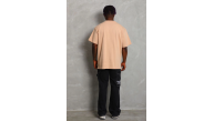 Erkek Düz Yazlık Kısa Kol Tişört Bisiklet Yaka Oversize T-Shirt - Bej