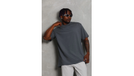 Erkek Düz Yazlık Kısa Kol Tişört Bisiklet Yaka Oversize T-Shirt - Füme Erkek Düz Yazlık Kısa Kol Tişört Bisiklet Yaka Oversize T-Shirt - Füme