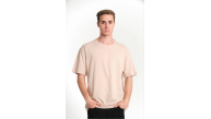 Erkek Düz Penye Tişört Bisiklet Yaka Kısa Kol Regular Fit T-Shirt - Bej