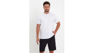Erkek Düz Penye Tişört Bisiklet Yaka Kısa Kol Regular Fit T-Shirt - Beyaz Erkek Düz Penye Tişört Bisiklet Yaka Kısa Kol Regular Fit T-Shirt - Beyaz